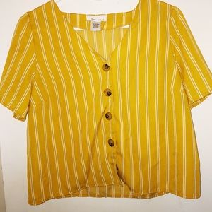 yellow striped top